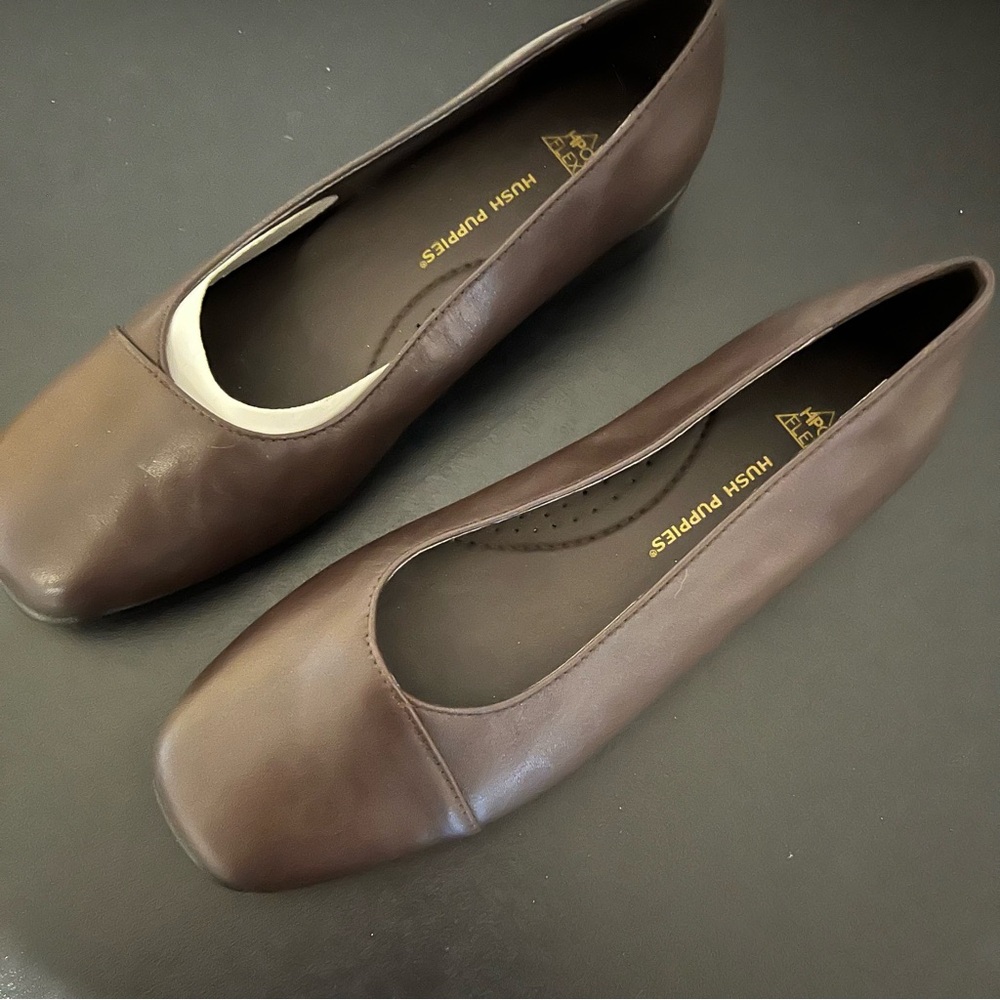 Hush Puppies Brown Leather Loafers Flats - Picture 4 of 4